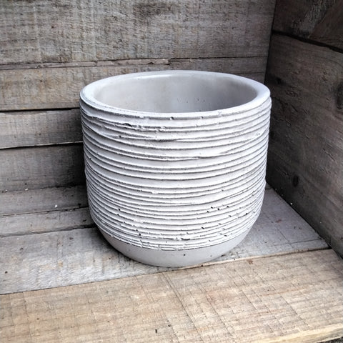 Sm Ridged Grey Planter 5